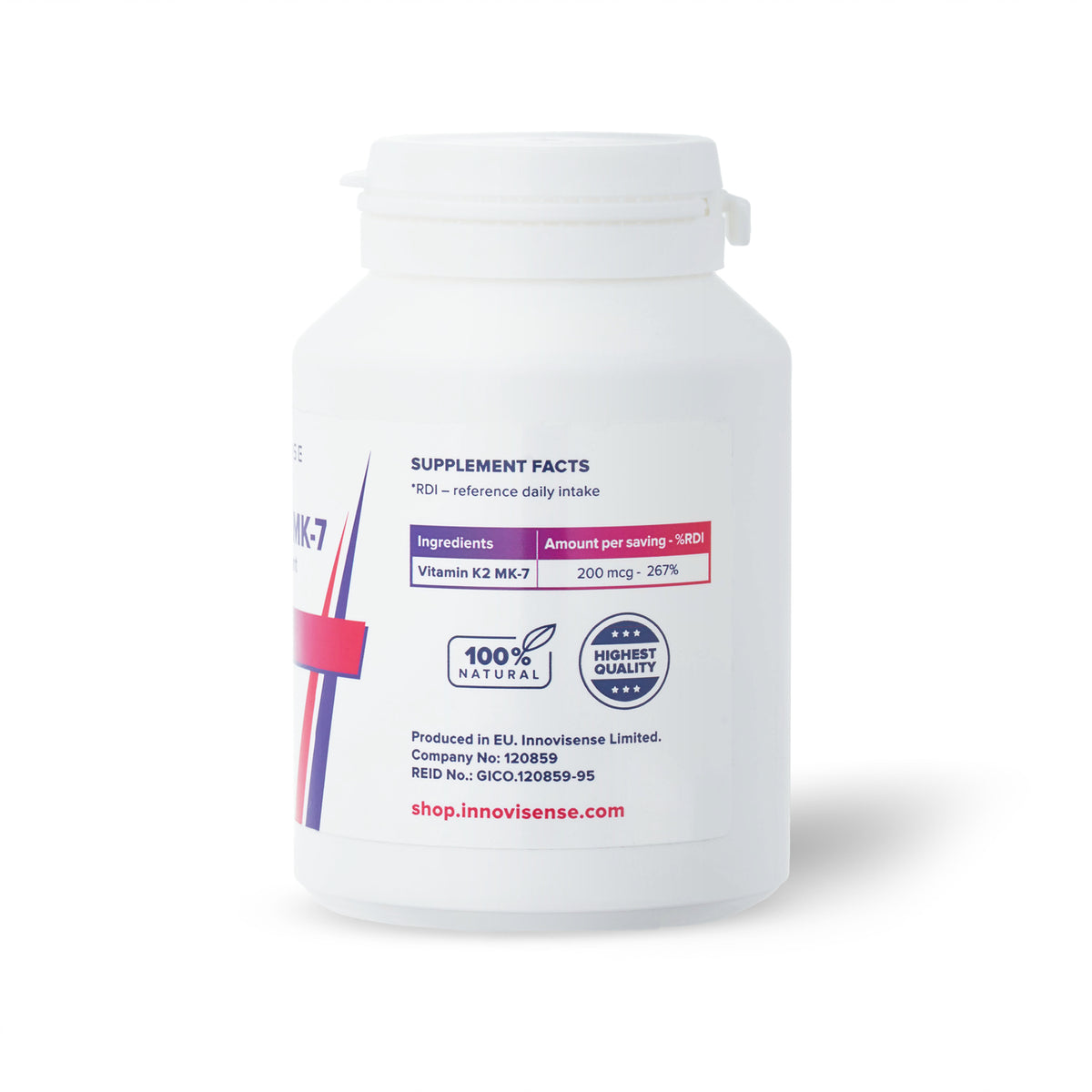 Witamina K2-MK7 200 mcg – 100 kapsułek