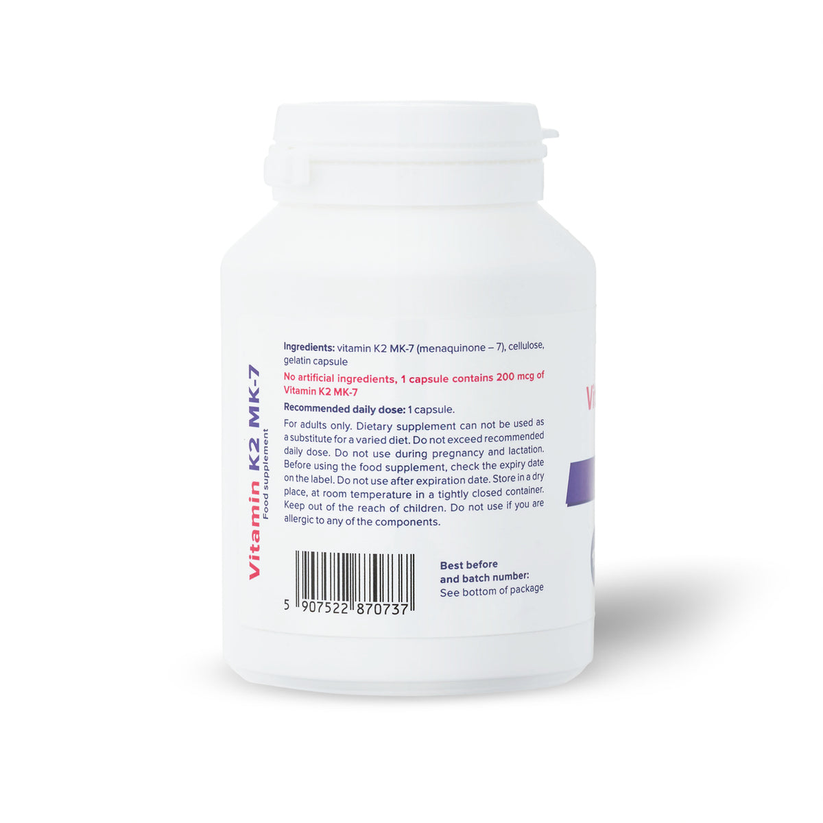 Witamina K2-MK7 200 mcg – 100 kapsułek
